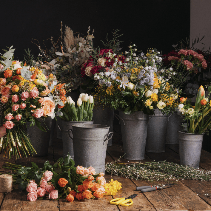 flowers on display at go.botanica Bespoke Florist Lewes